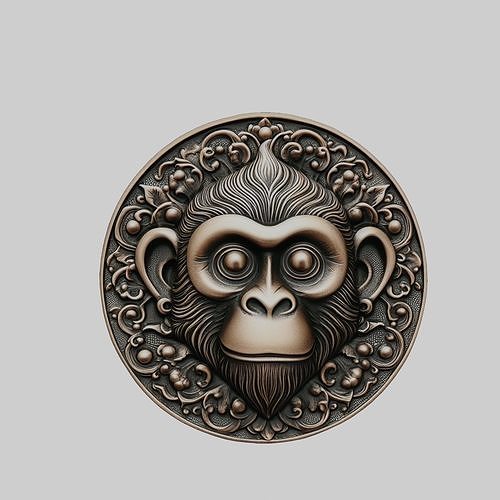 Monkey Animal Monkey Animal Medallion  3D print model