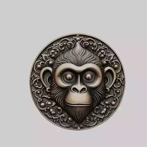 Monkey Animal Monkey Animal Medallion 