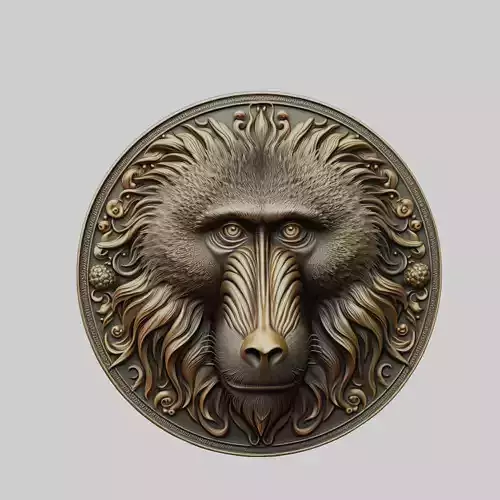 Baboon Animal Baboon Animal Medallion 