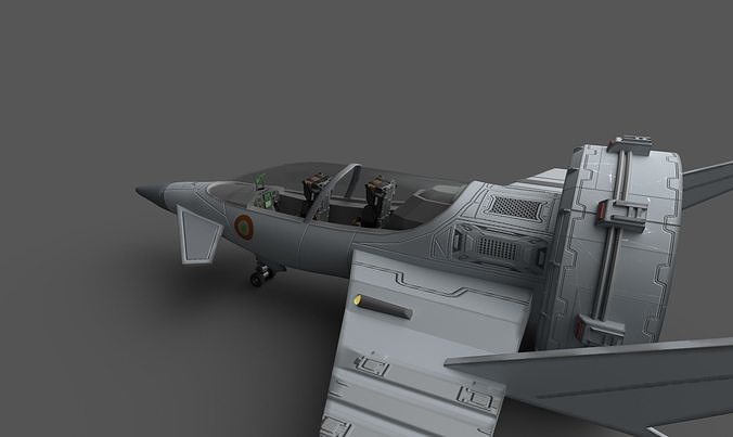 Fan jet Low-poly 3D model