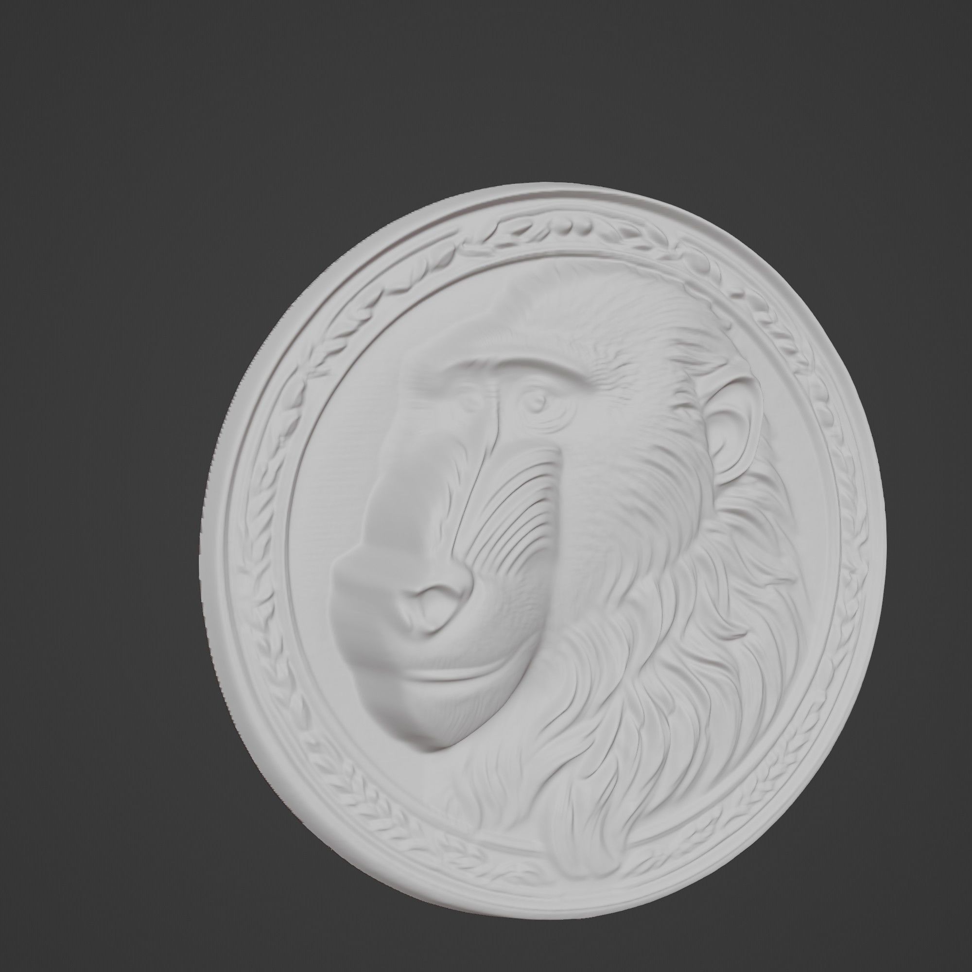 Baboon Animal Baboon Animal Medallion  3D print model_3