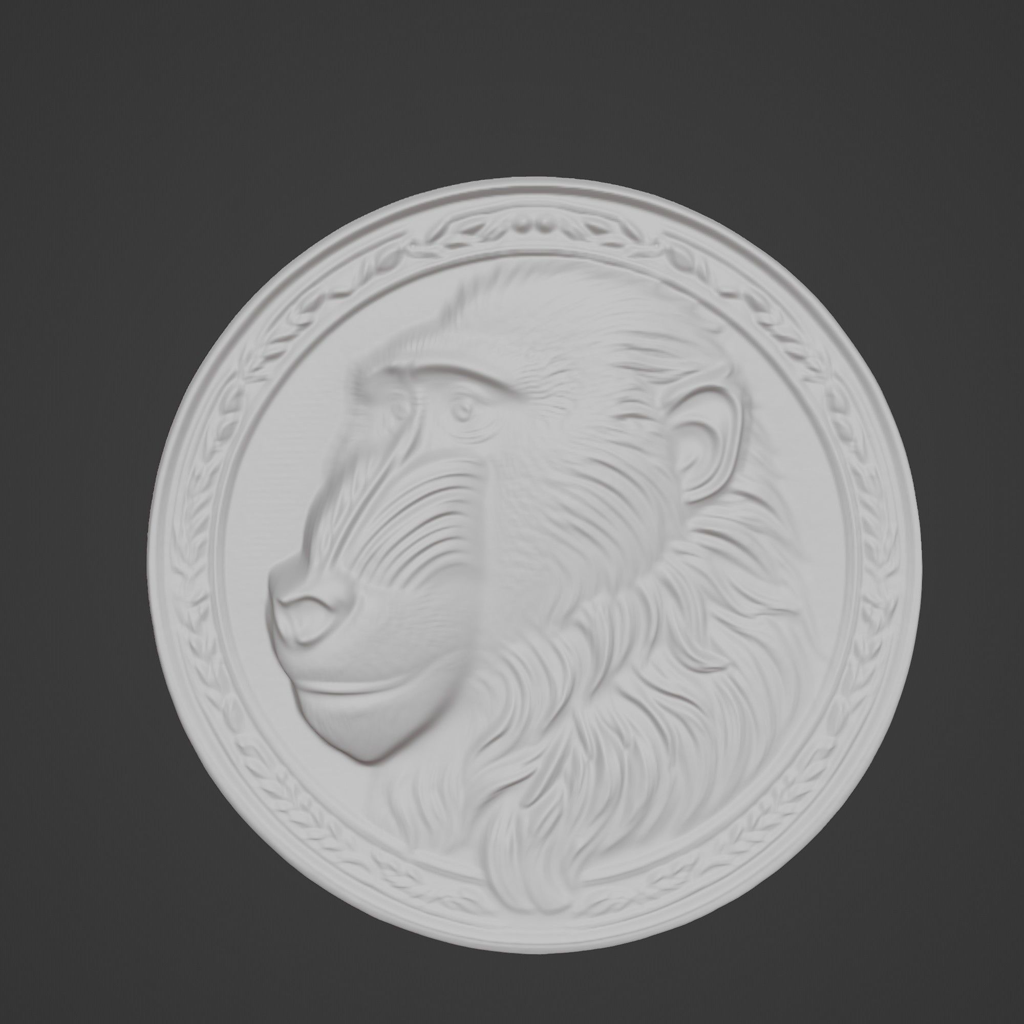 Baboon Animal Baboon Animal Medallion  3D print model_2