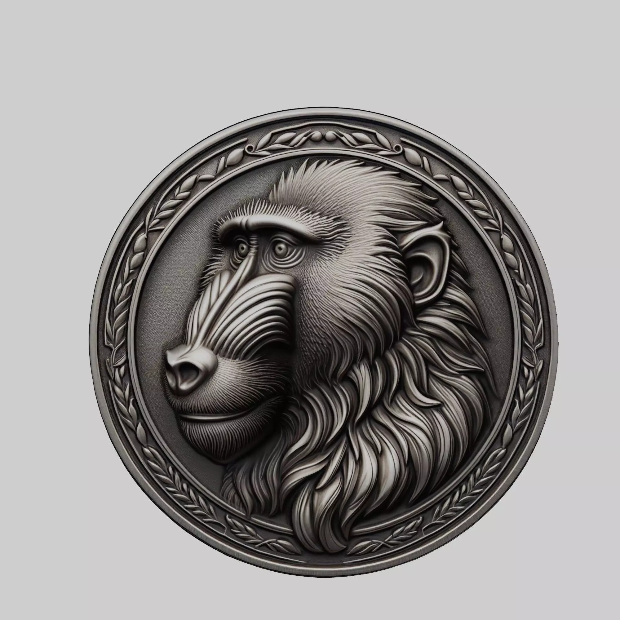 Baboon Animal Baboon Animal Medallion  3D print model_0