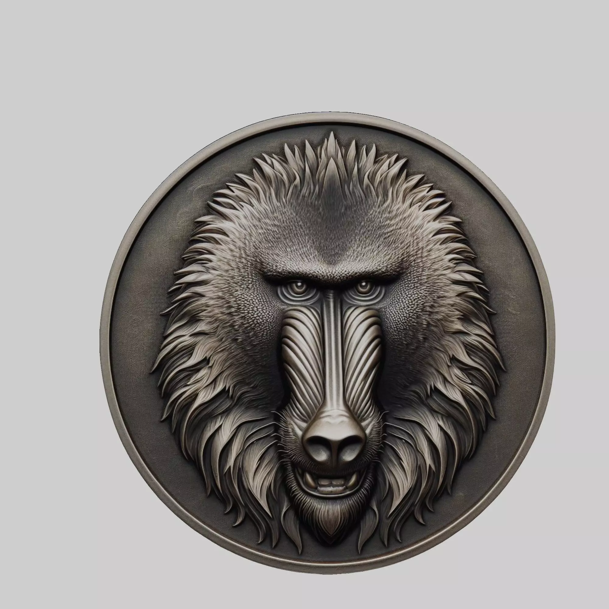 Baboon Animal Baboon Animal Medallion 3D print model