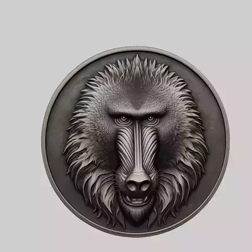 Baboon Animal Baboon Animal Medallion 3D print model