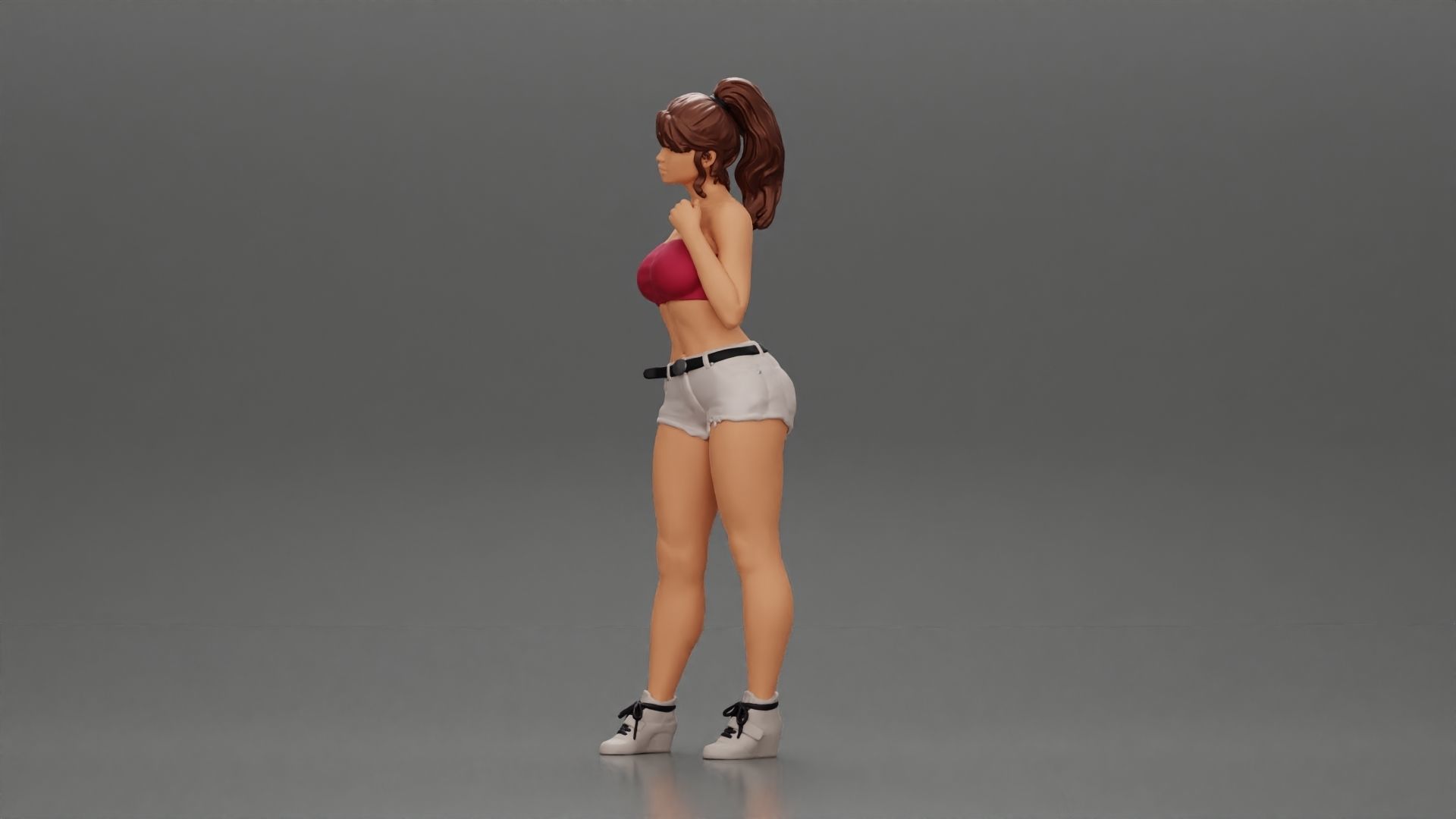 Sexy girl in shorts and bra 3D print model_5