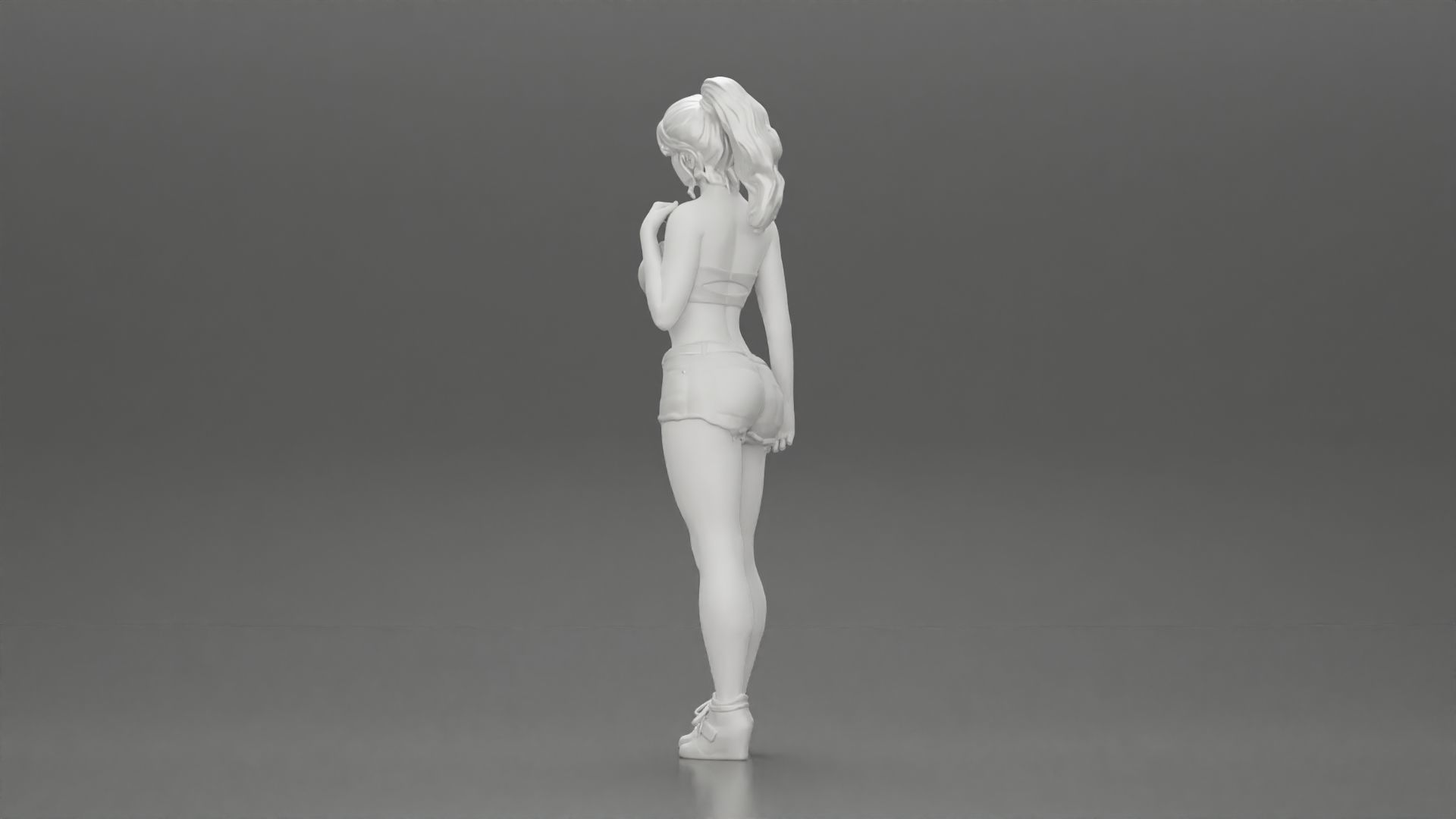 Sexy girl in shorts and bra 3D print model_10
