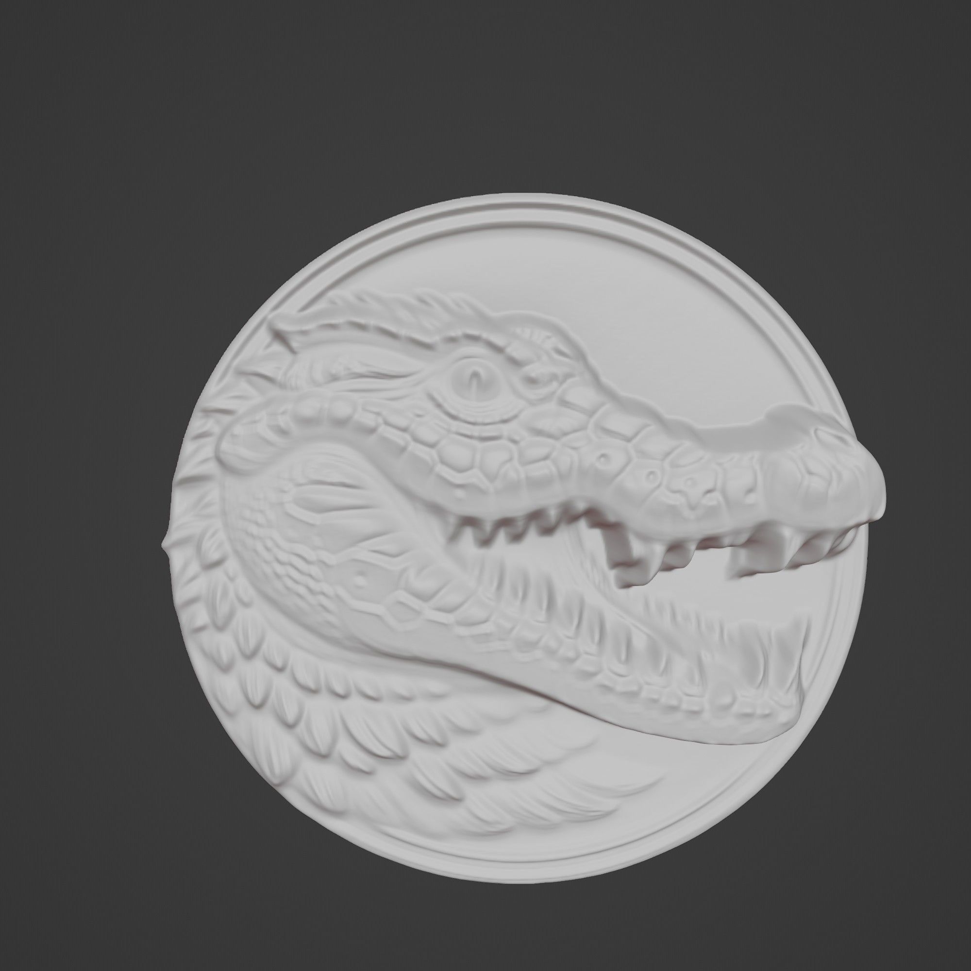 Crocodile Animal Crocodile Animal Medallion  3D print model_2