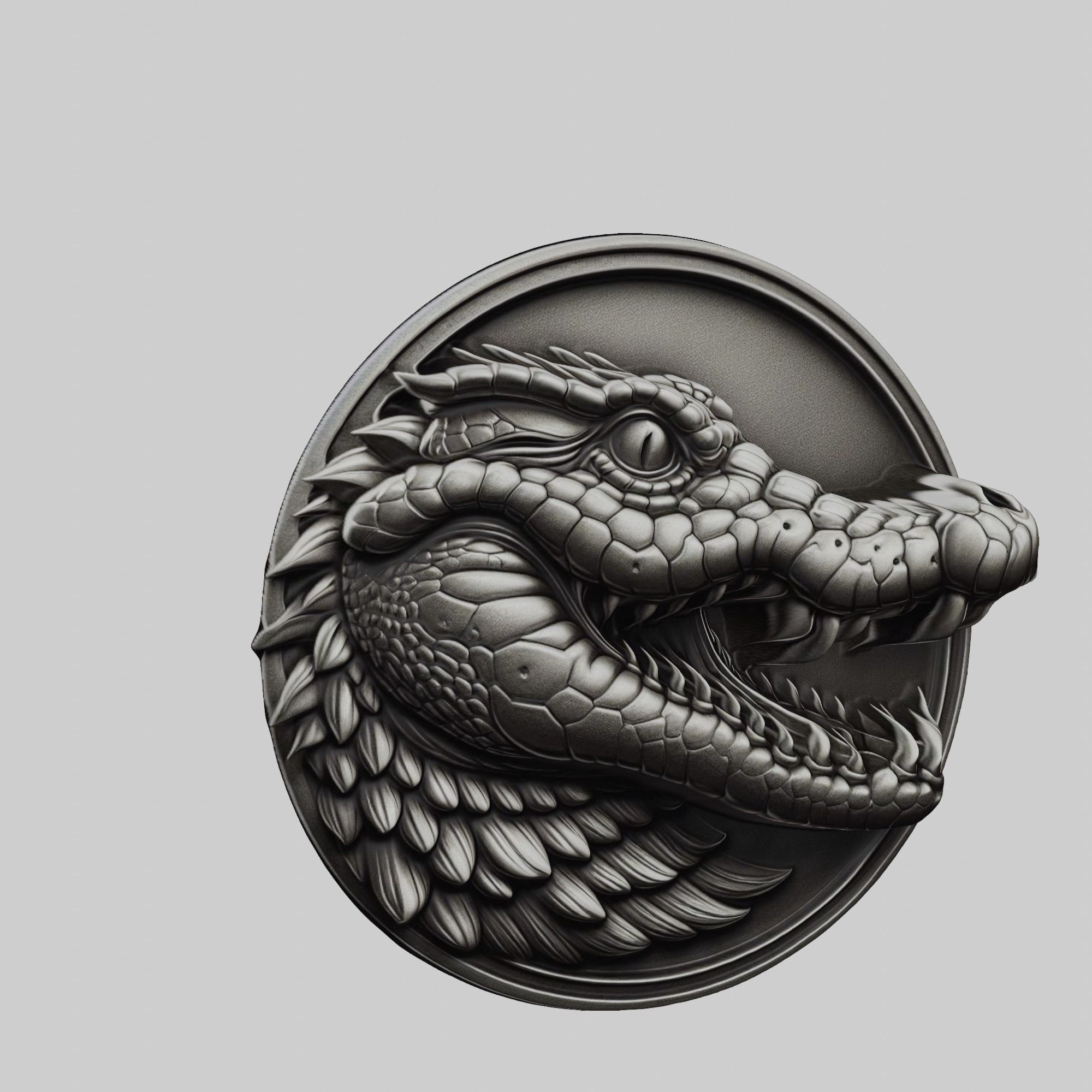 Crocodile Animal Crocodile Animal Medallion  3D print model_1
