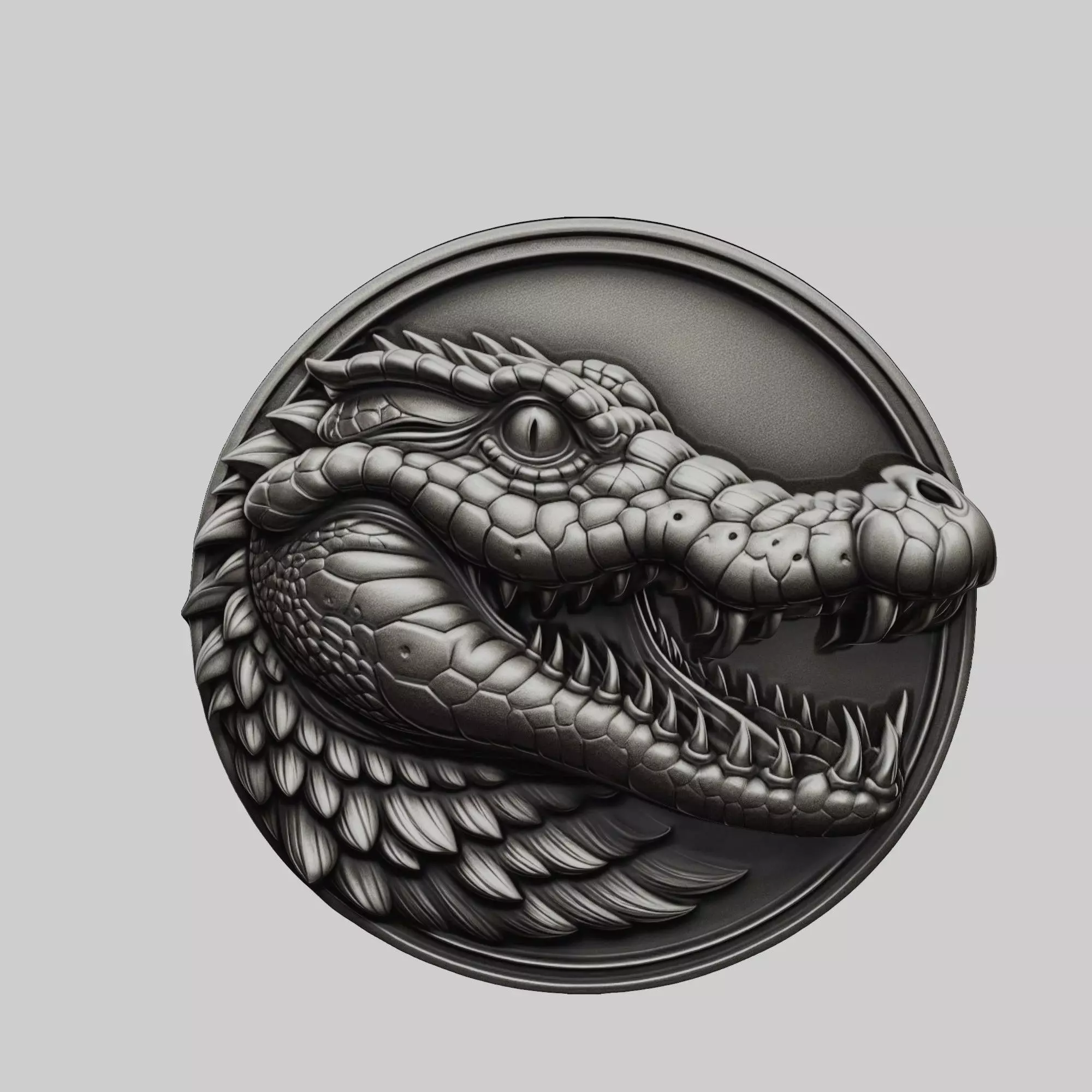 Crocodile Animal Crocodile Animal Medallion  3D print model_0