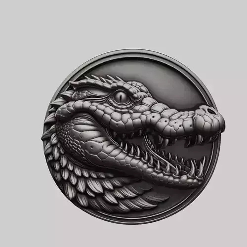 Crocodile Animal Crocodile Animal Medallion  3D print model