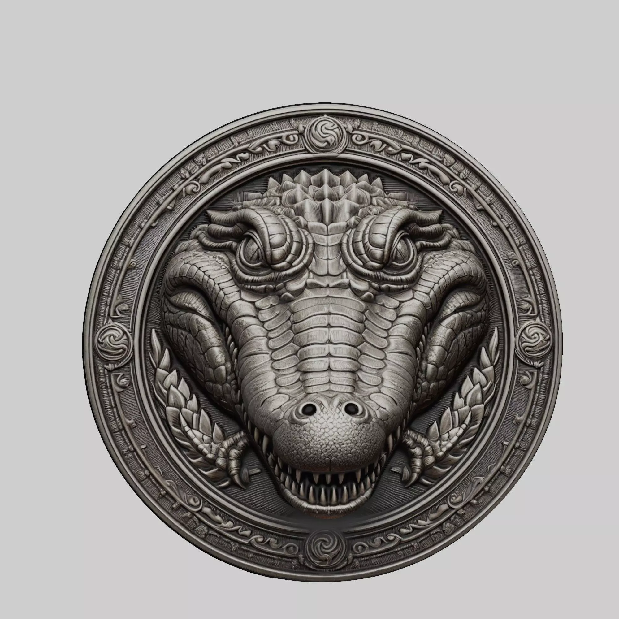 Crocodile Animal Crocodile Animal Medallion  3D print model_0