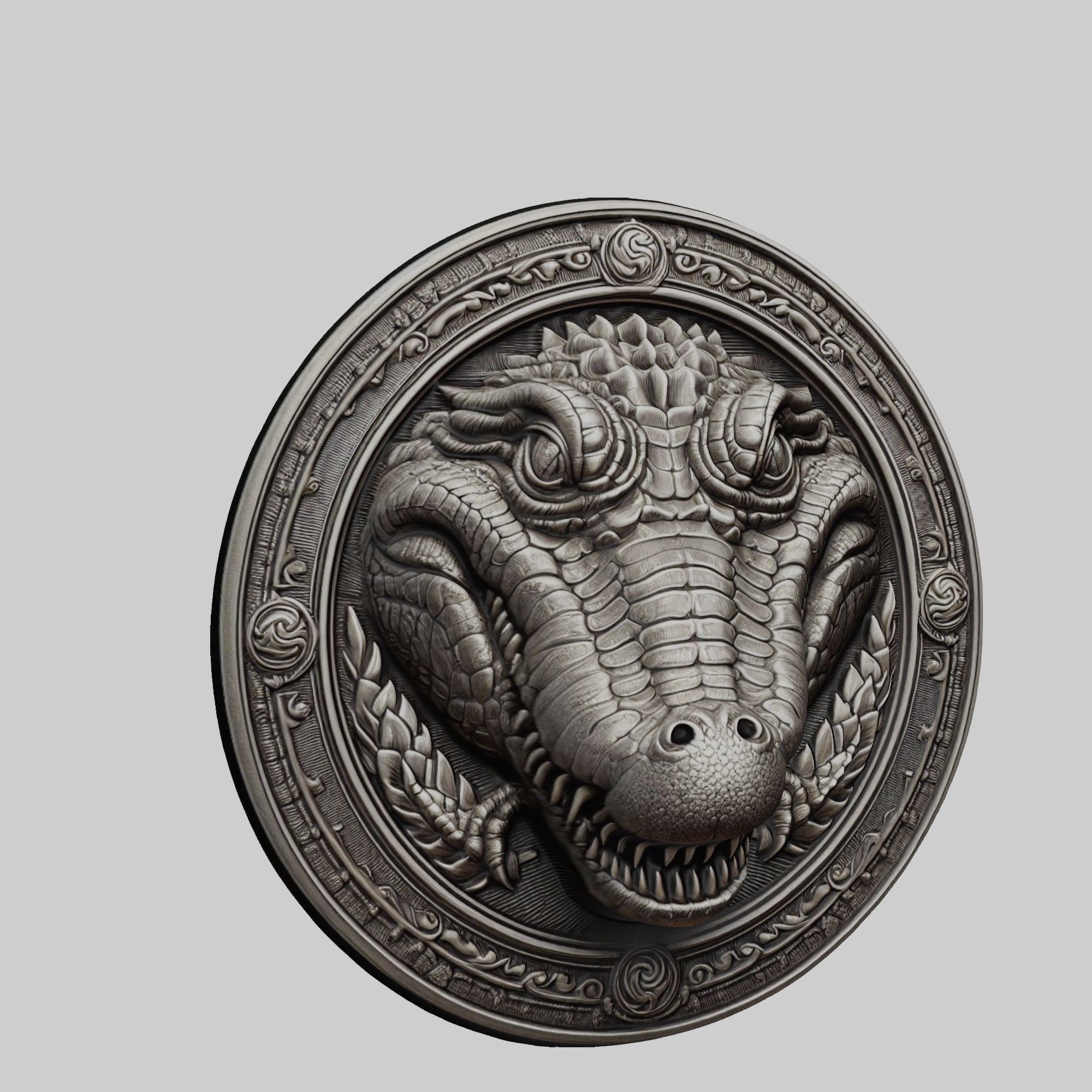 Crocodile Animal Crocodile Animal Medallion  3D print model_1