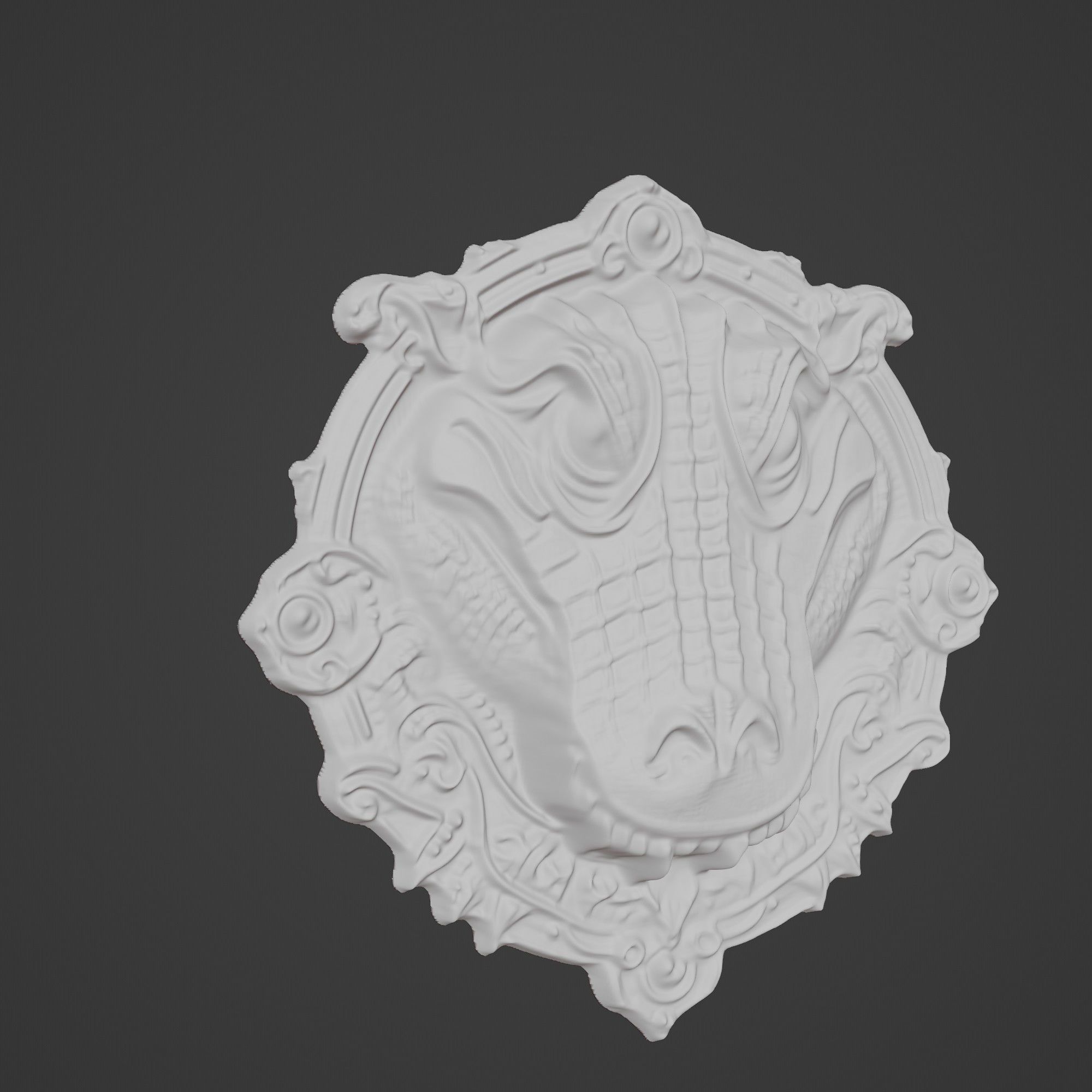 Alligator Animal Alligator Animal Medallion  3D print model_3