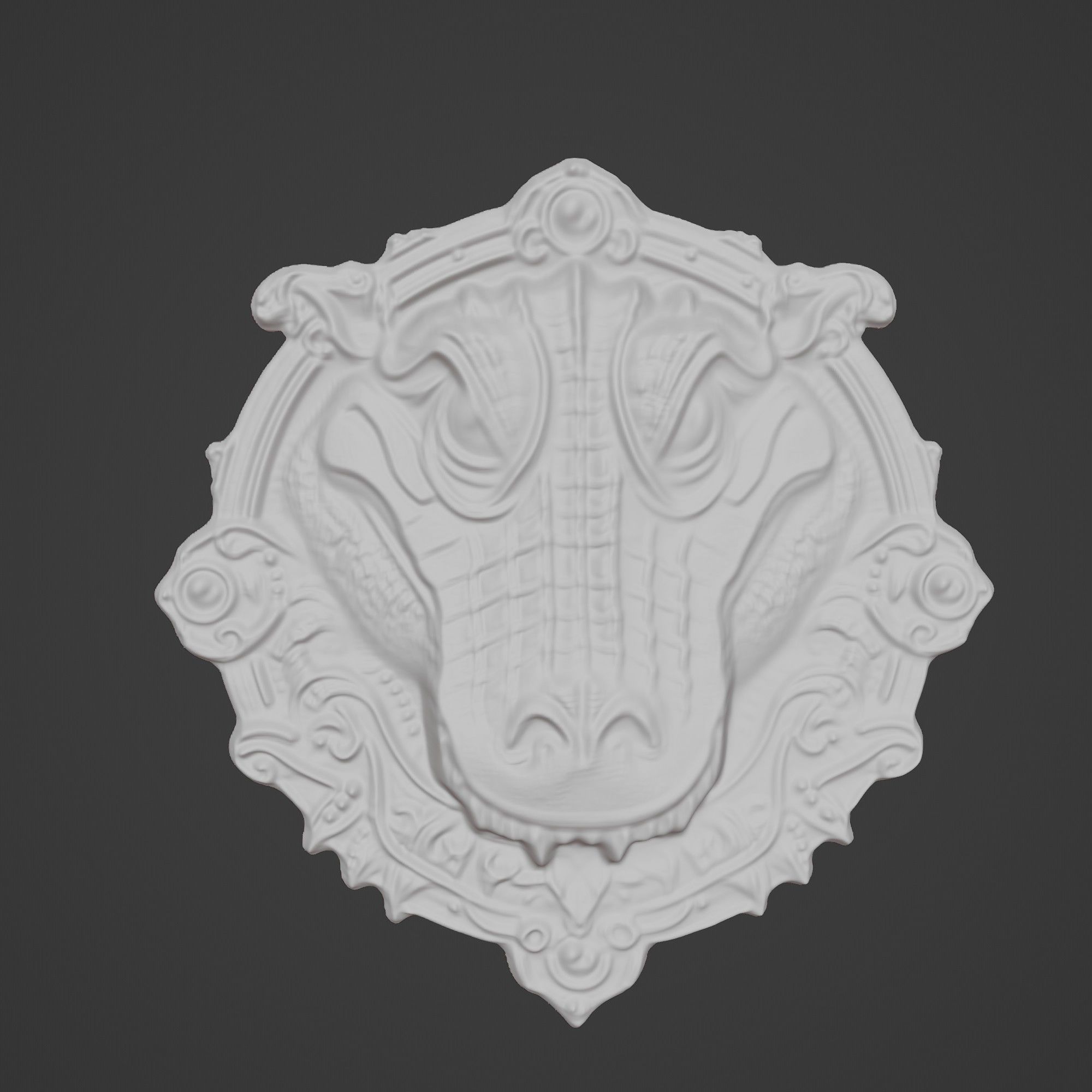 Alligator Animal Alligator Animal Medallion  3D print model_2