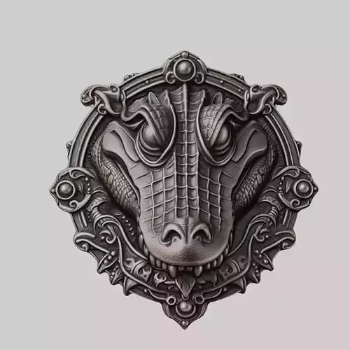 Alligator Animal Alligator Animal Medallion  3D print model