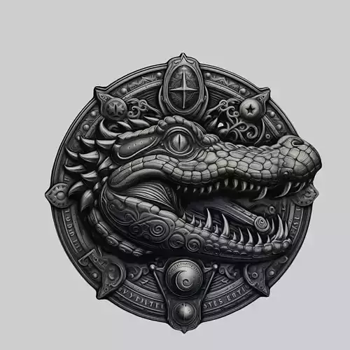 Alligator Animal Alligator Animal Medallion  3D print model