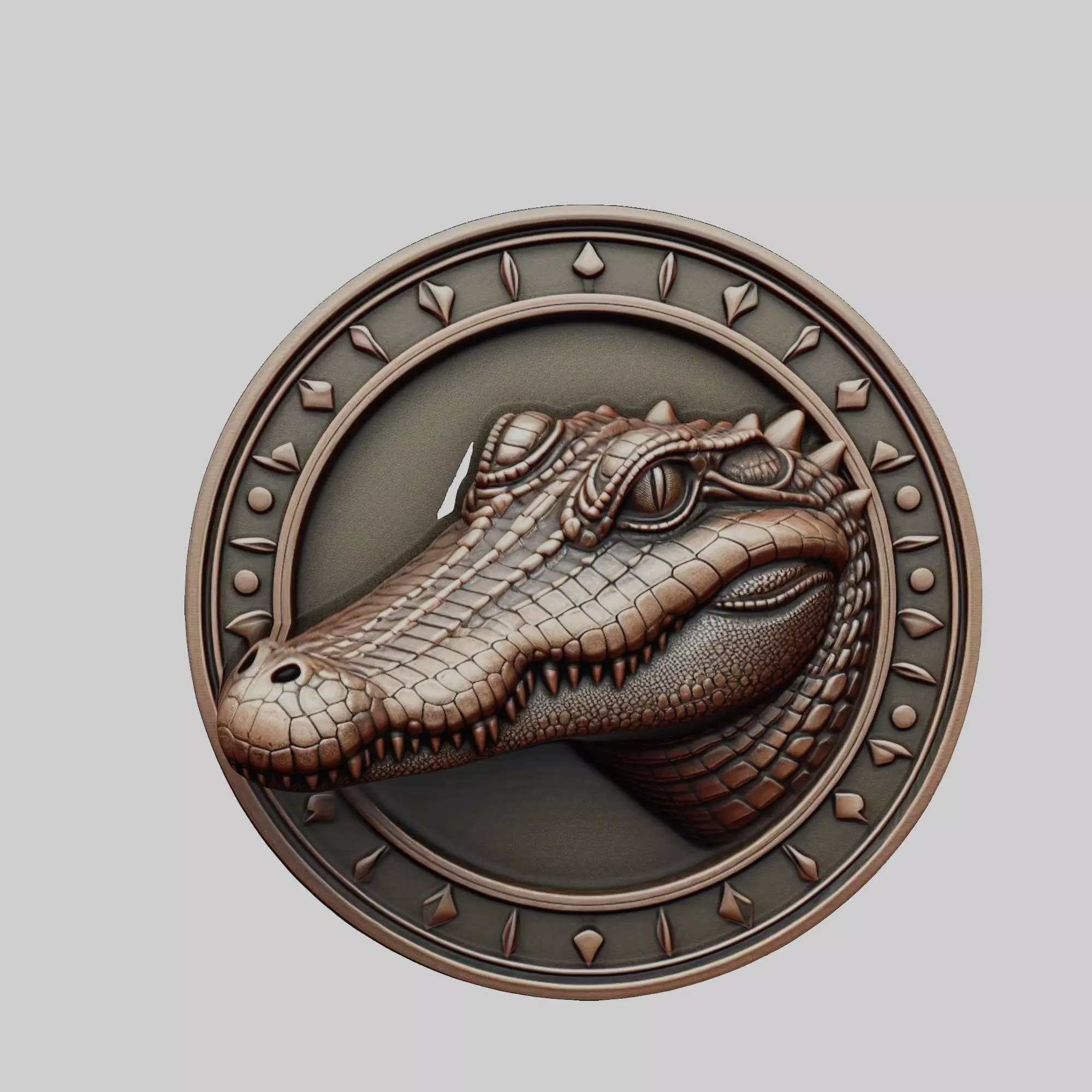 Alligator Animal Alligator Animal Medallion 3D print model