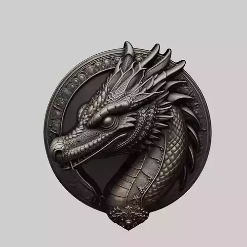 Komodo Dragon Animal Dragon Animal Medallion  3D print model