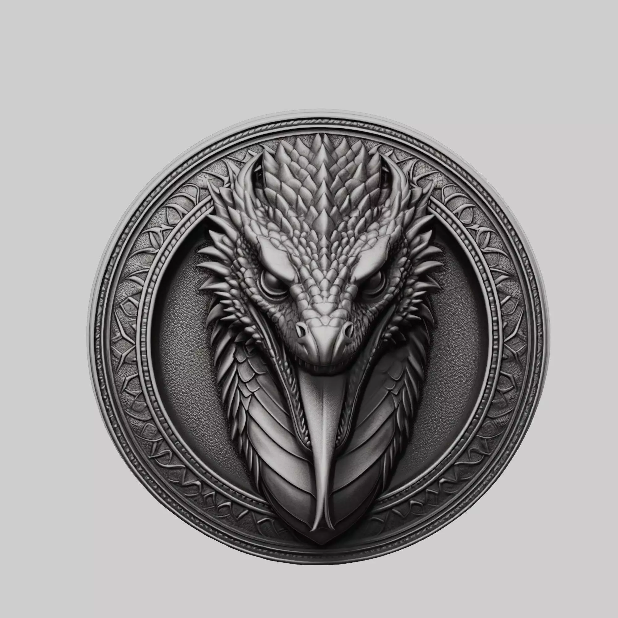 Komodo Dragon Animal Dragon Animal Medallion  3D print model_0