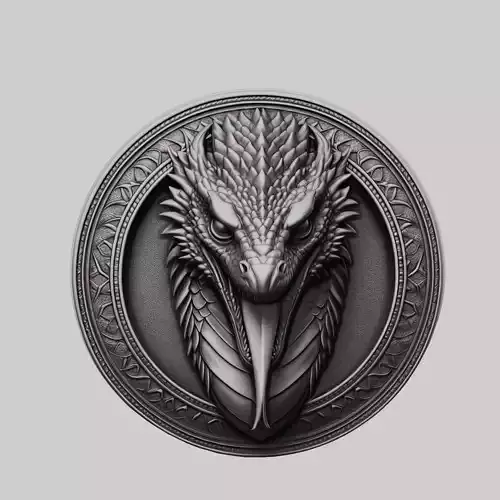 Komodo Dragon Animal Dragon Animal Medallion  3D print model