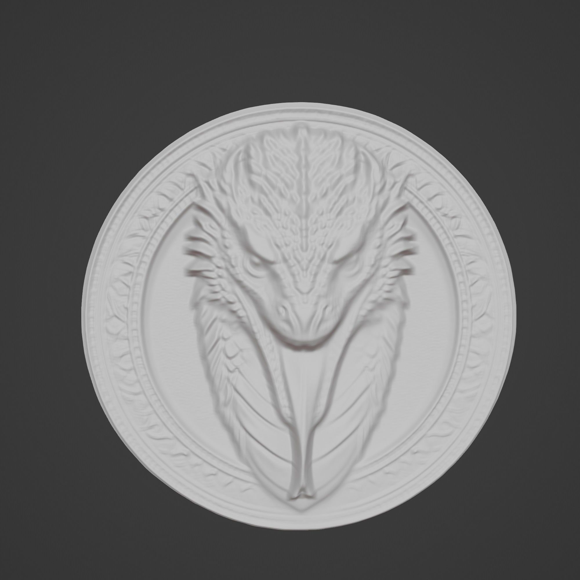 Komodo Dragon Animal Dragon Animal Medallion  3D print model_2