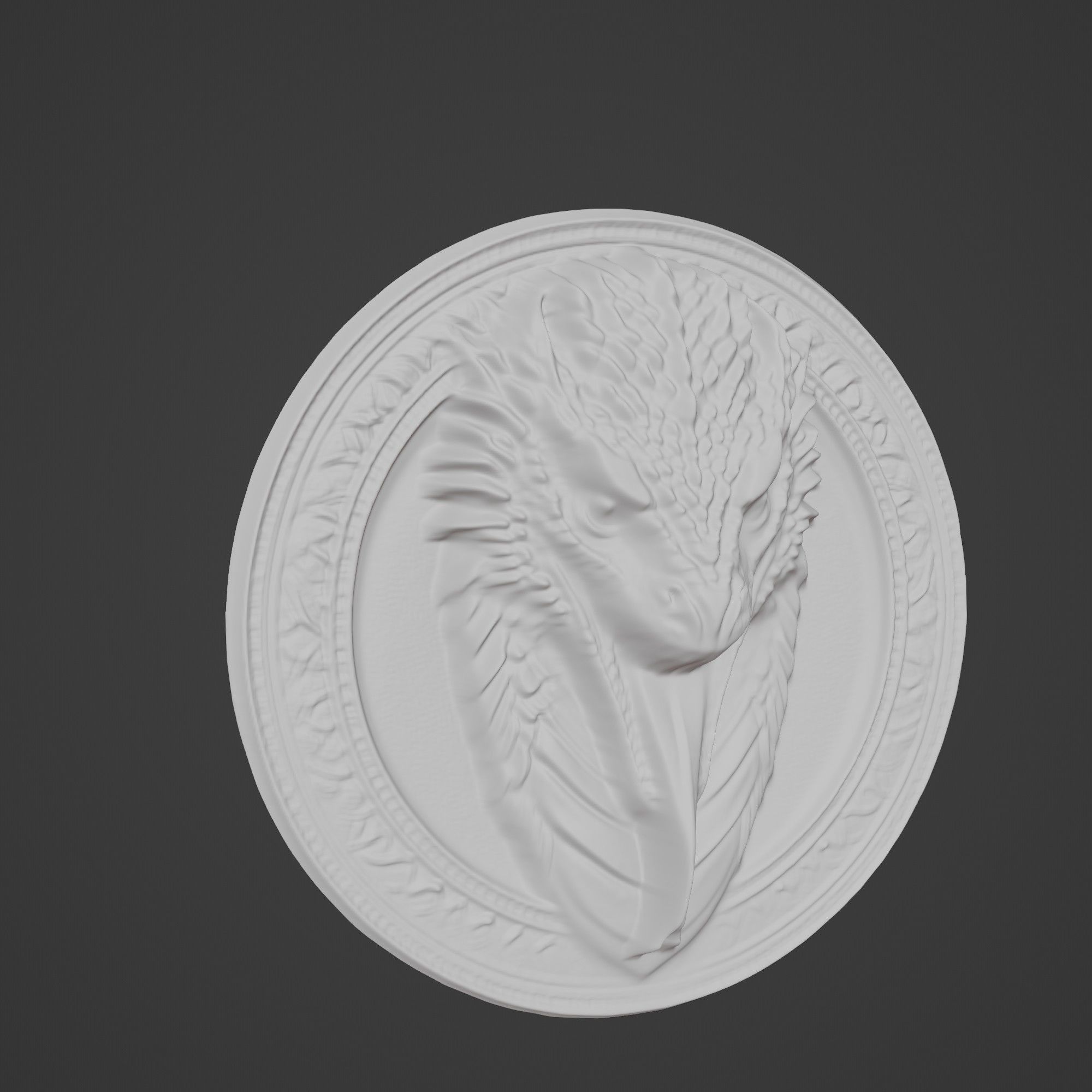Komodo Dragon Animal Dragon Animal Medallion  3D print model_3