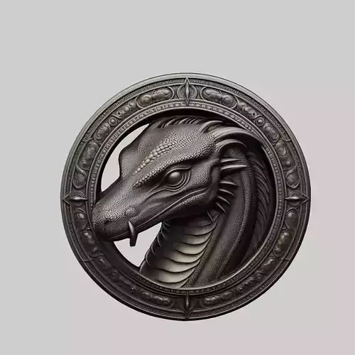 Komodo Dragon Animal Dragon Animal Medallion  3D print model