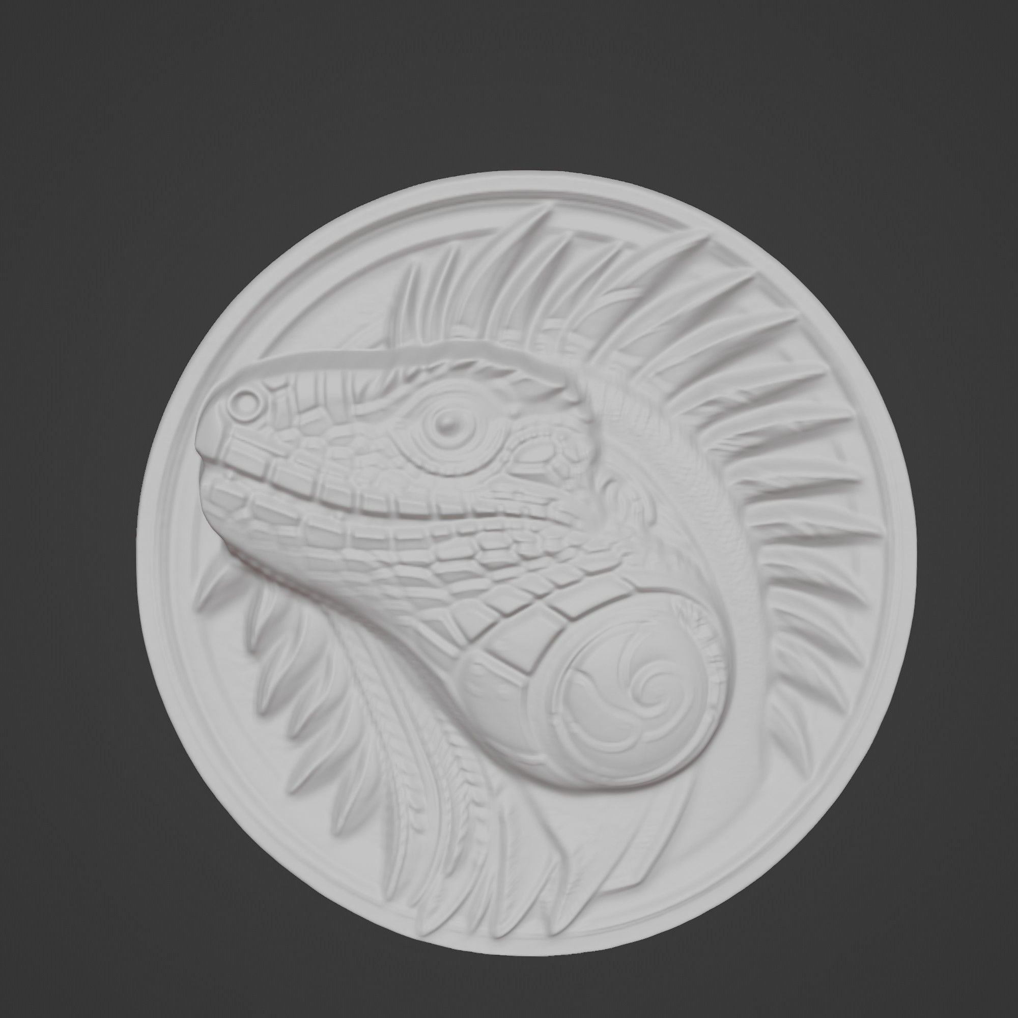 Iguana Animal Iguana Animal Medallion  3D print model_2