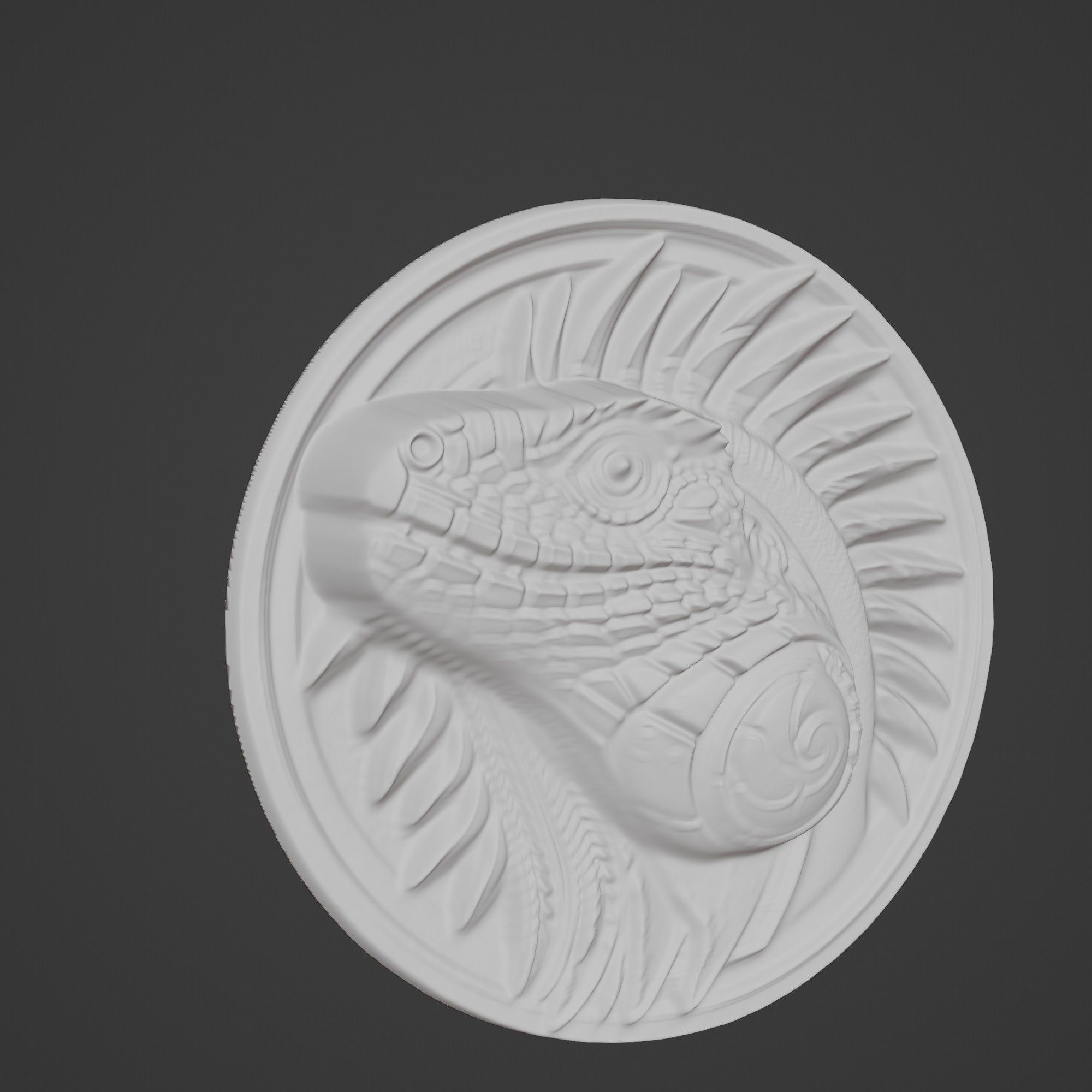 Iguana Animal Iguana Animal Medallion  3D print model_3