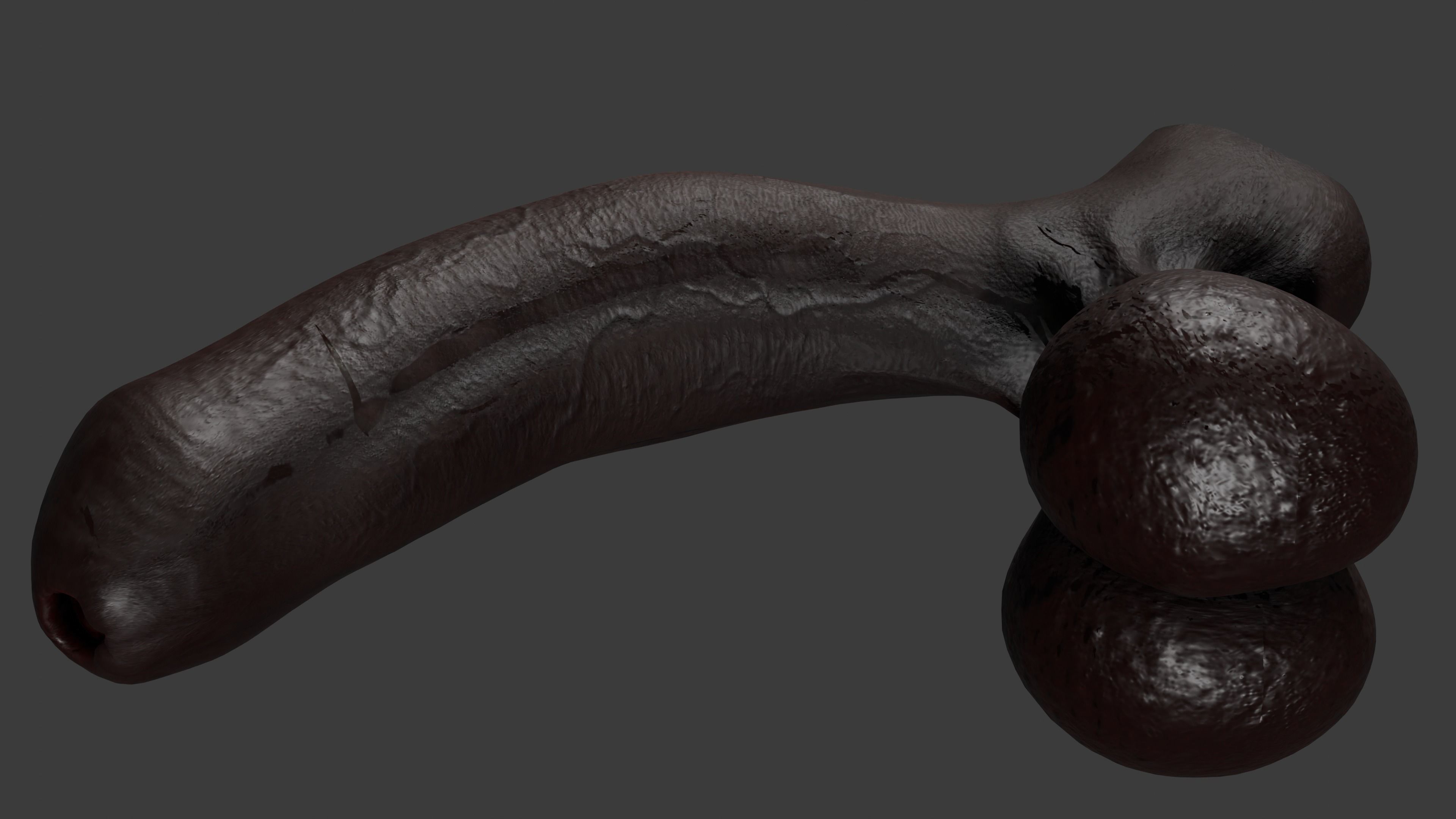 Realistic BBC Penis w Adjustable foreskin Lowpoly Rigged Low-poly 3D model_4
