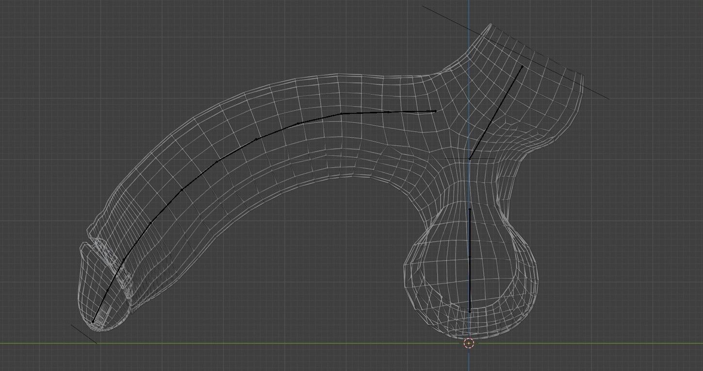 Realistic BBC Penis w Adjustable foreskin Lowpoly Rigged Low-poly 3D model_2