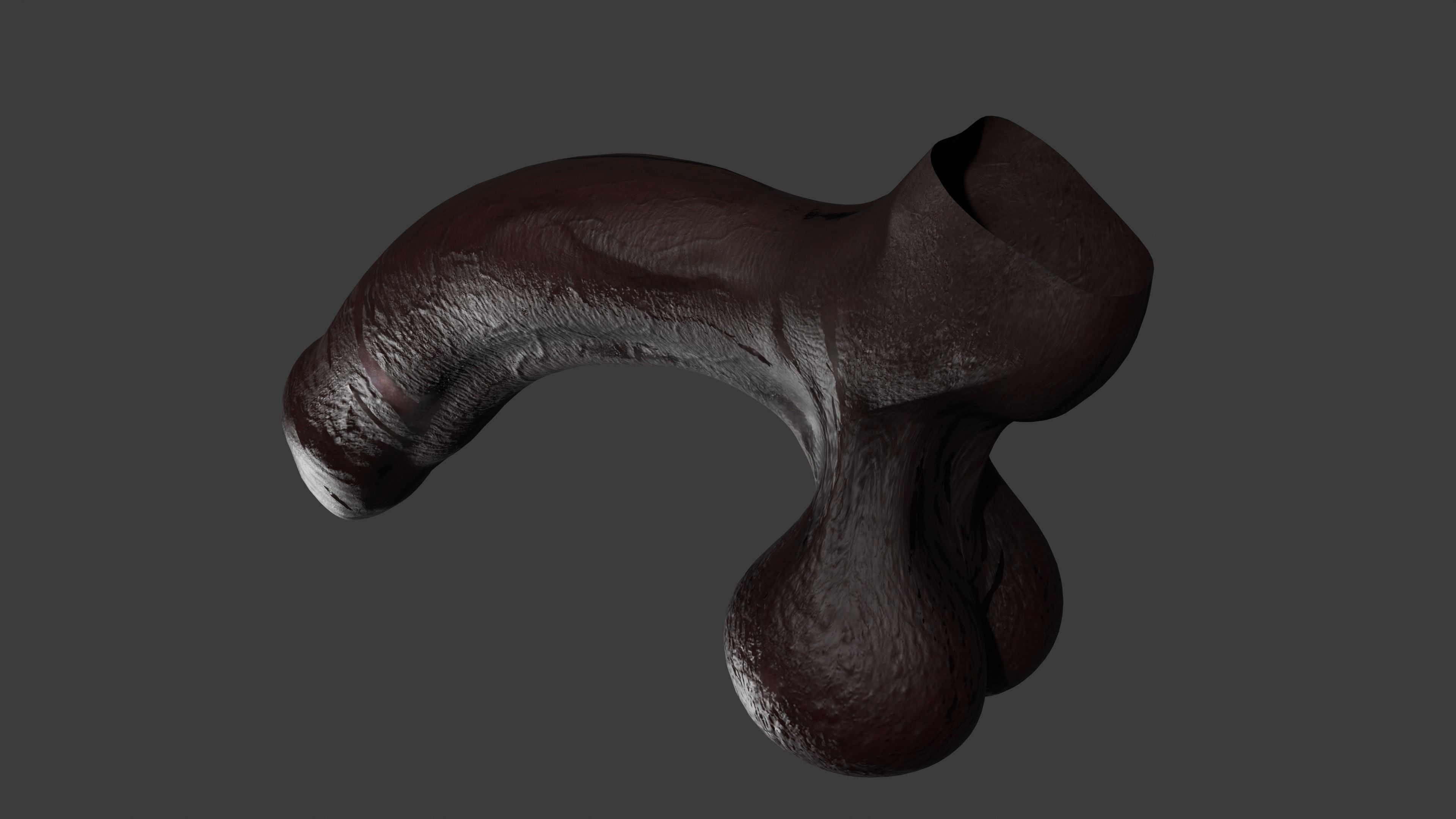 Realistic BBC Penis w Adjustable foreskin Lowpoly Rigged Low-poly 3D model_10