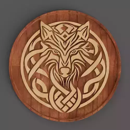 wolf coaster - wall art - table top - keychain 3D print model