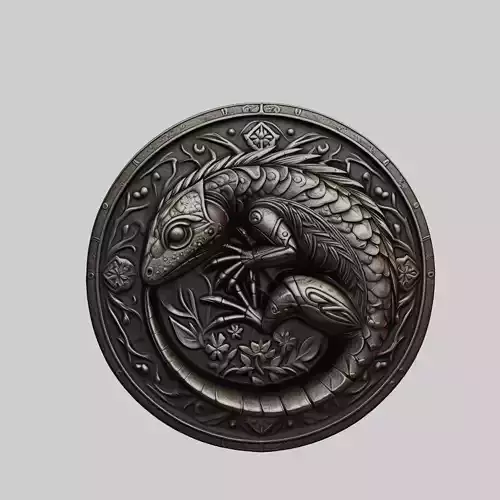 Lizard Animal Lizard Animal Medallion 