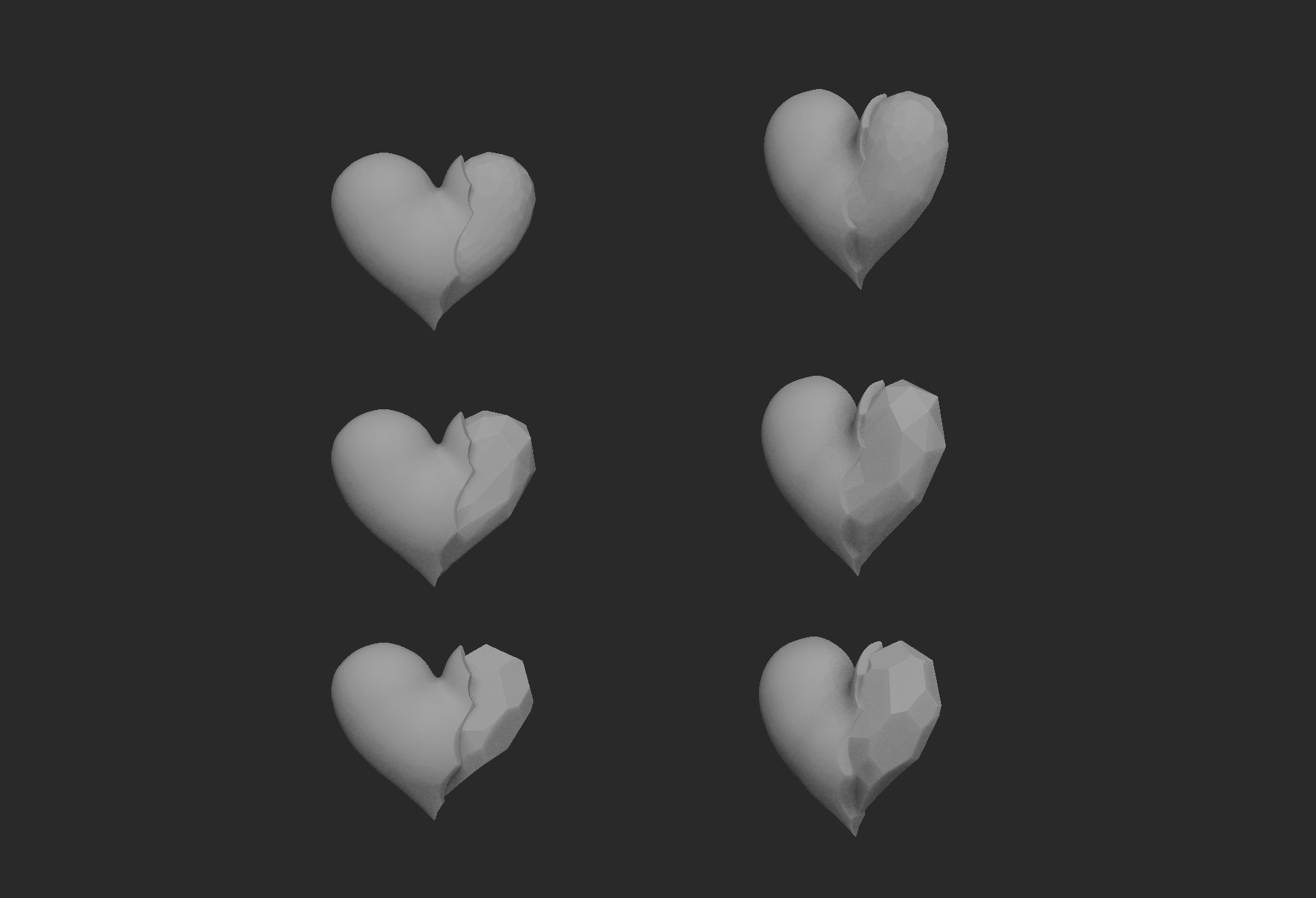 triangle hearts 3D print model_6