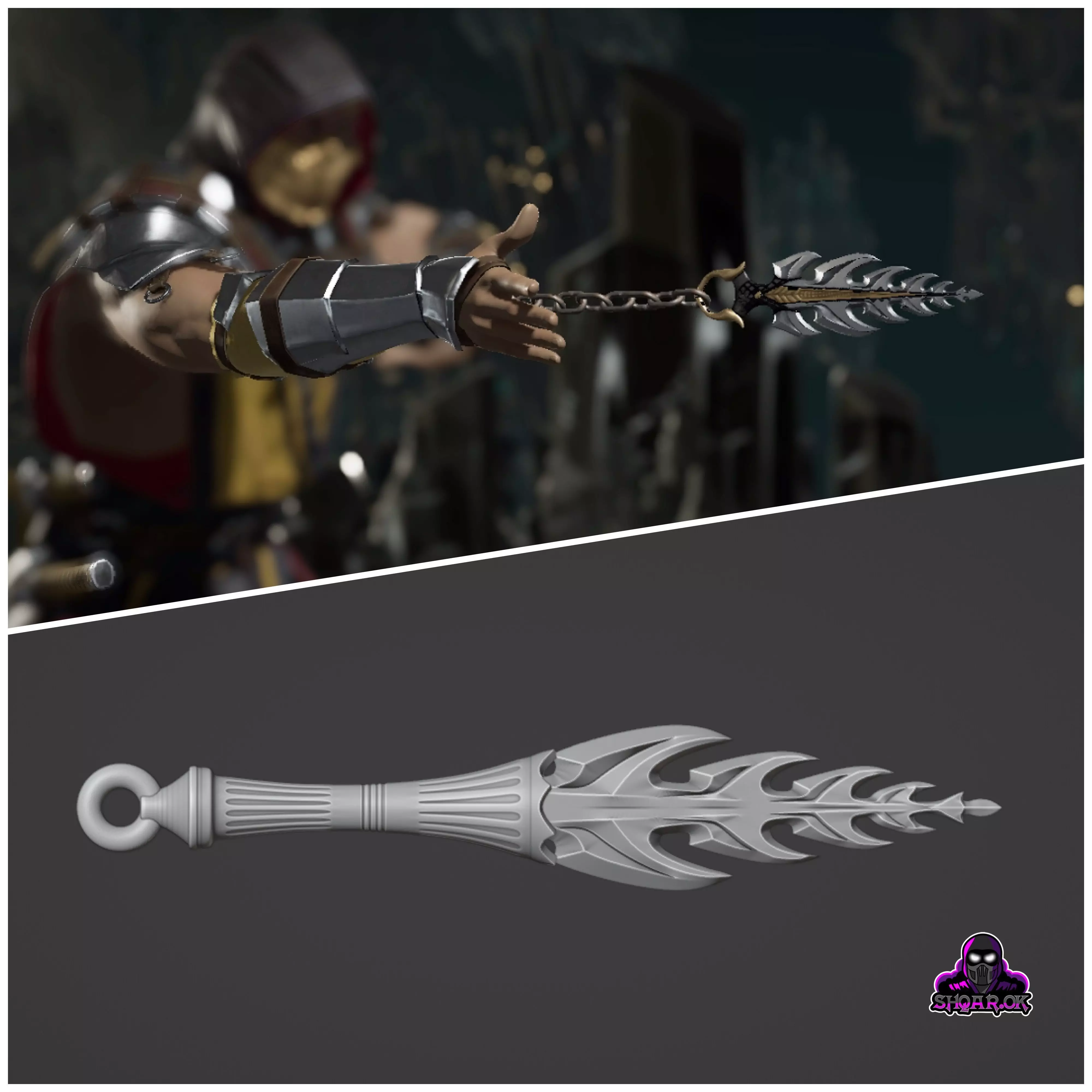 Scorpion kunai from MK1 1 - Vritra Chain 3D print model