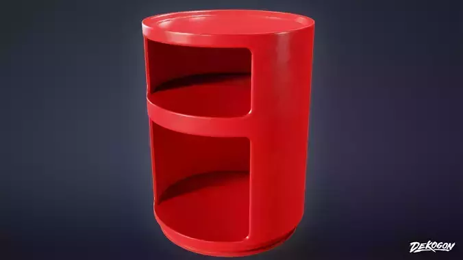 MIDCENTURY - Shelf 06 - LOW POLY Low-poly 3D model
