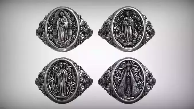 Nossa Senhora Aparecida y Guadalupe y Mariana y Rosa de Lima 3D Model Collection