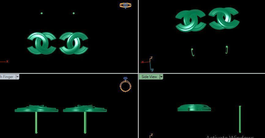 Women Earring 3dm stl fbx obj Render Details 3D print model 3D print model_13