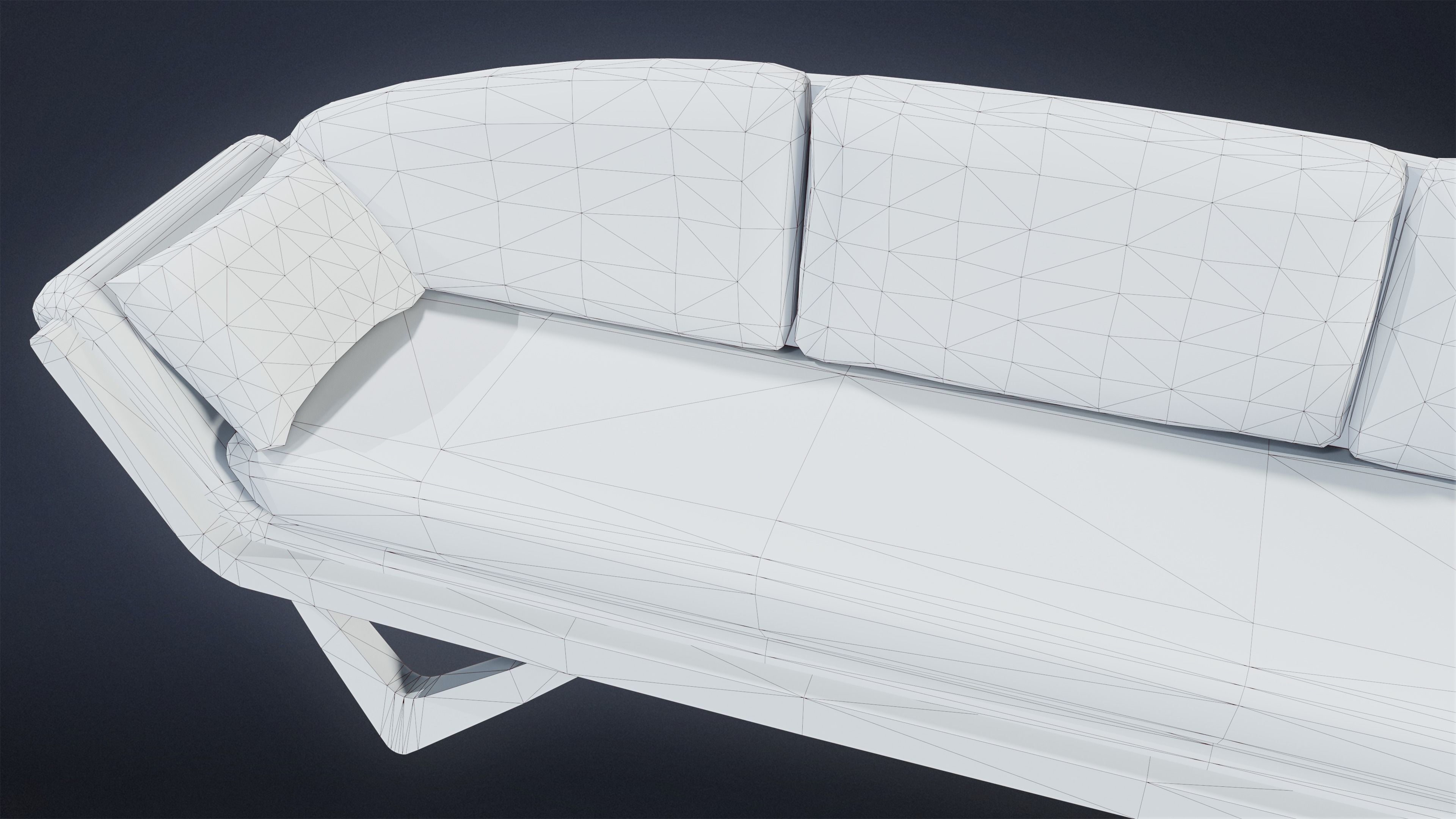 MIDCENTURY - Sofa 01 - LOW POLY Low-poly 3D model_7
