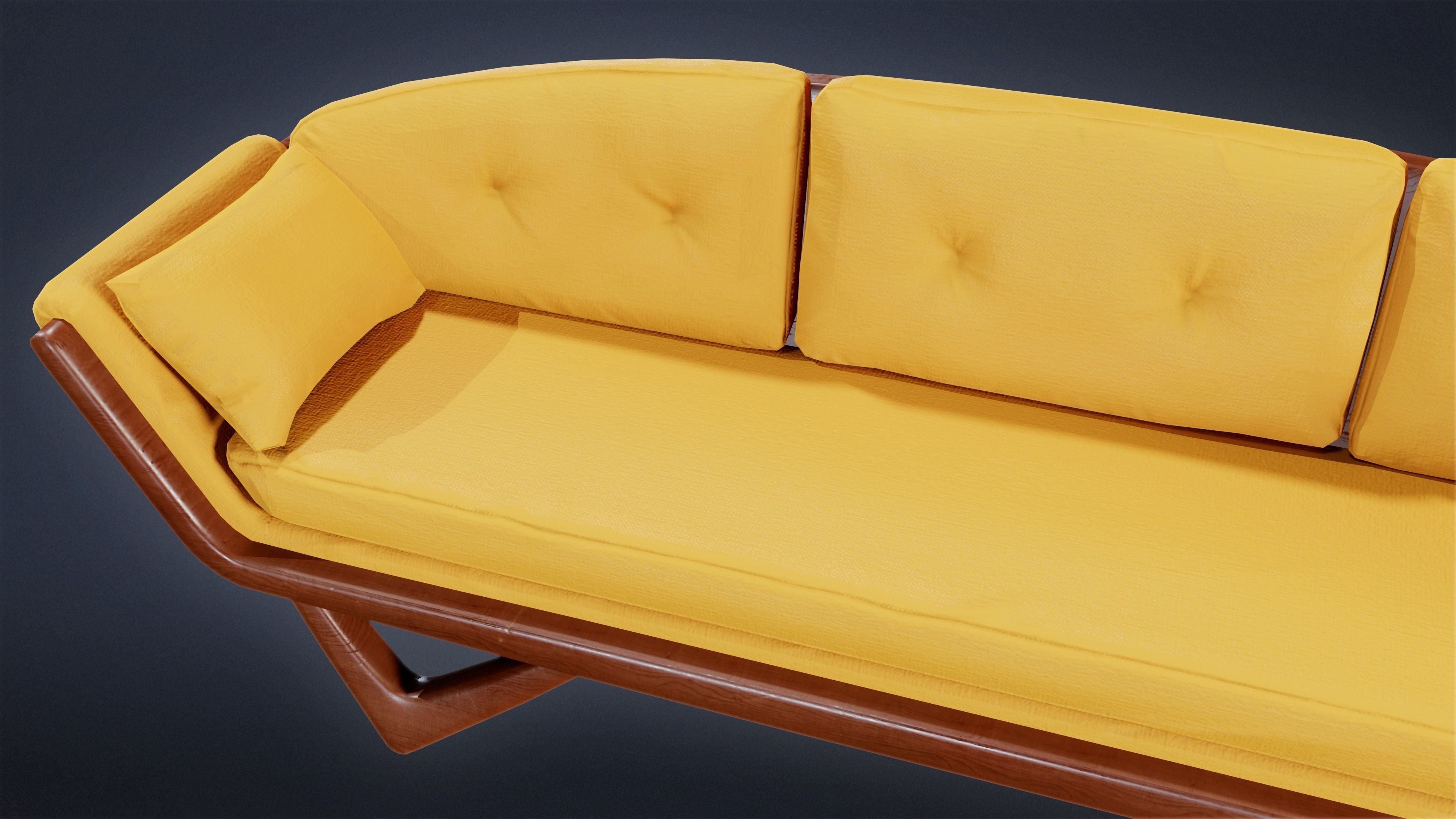 MIDCENTURY - Sofa 01 - LOW POLY Low-poly 3D model_6