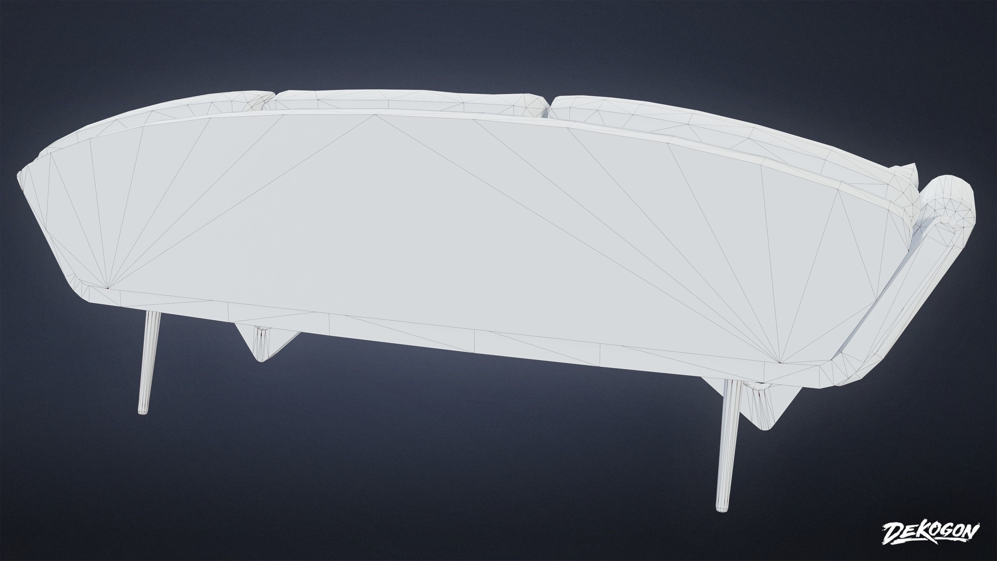 MIDCENTURY - Sofa 01 - LOW POLY Low-poly 3D model_9