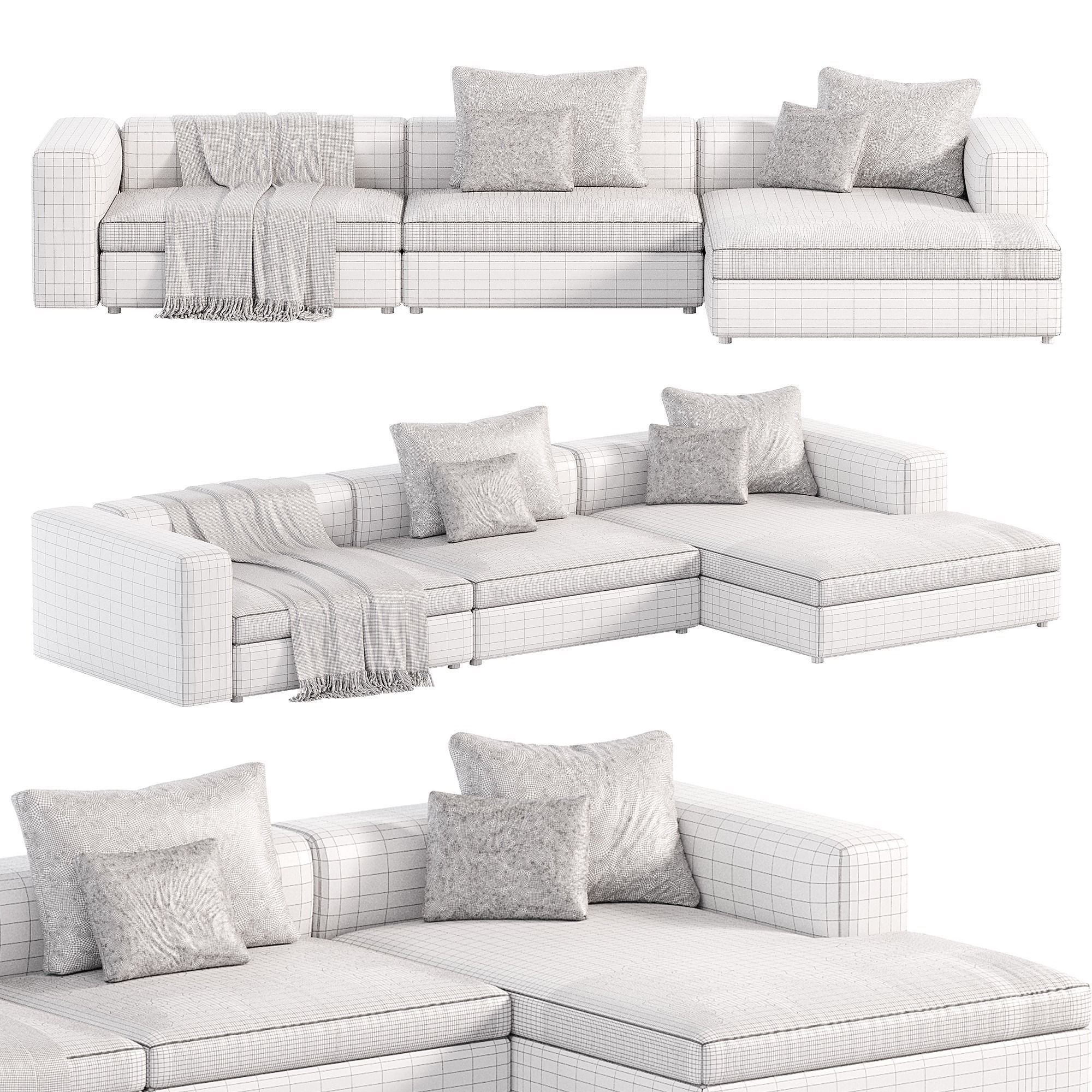 Dune Sofa by Carlo Colombo Low-poly 3D model_4