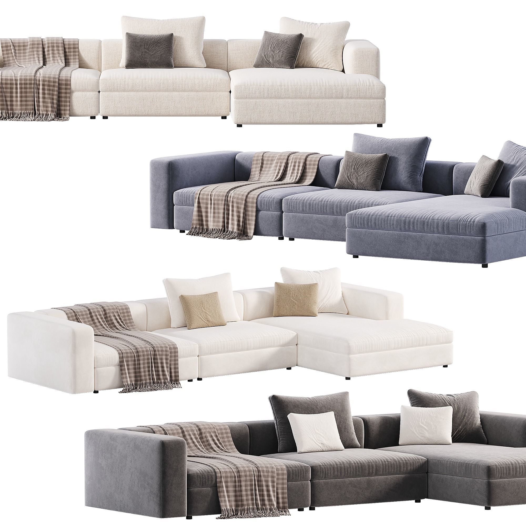 Dune Sofa by Carlo Colombo Low-poly 3D model_3