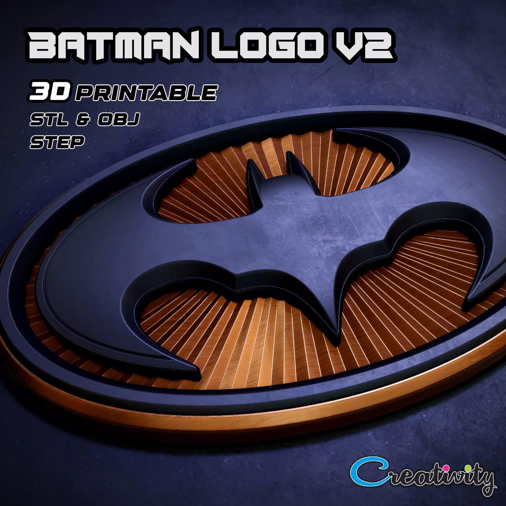 BATMAN LOGO V2 3D print model_0