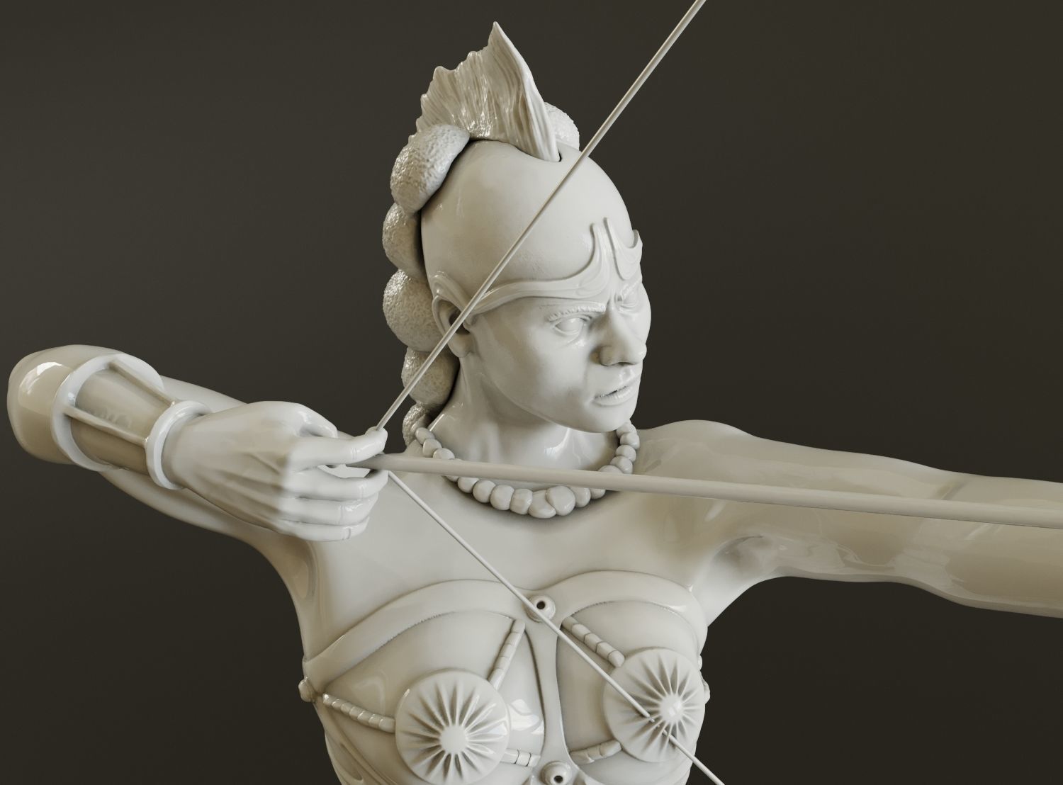 Amazon  Warrior Statue 3D print model_4