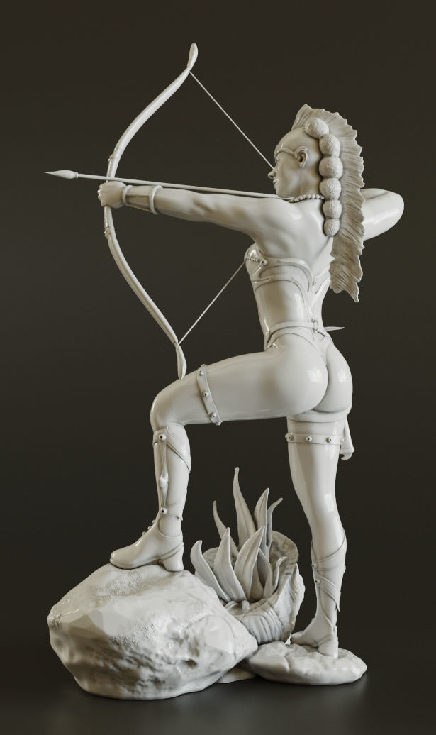 Amazon  Warrior Statue 3D print model_2