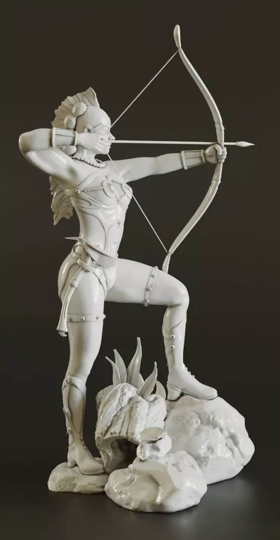 Amazon  Warrior Statue 3D print model_0