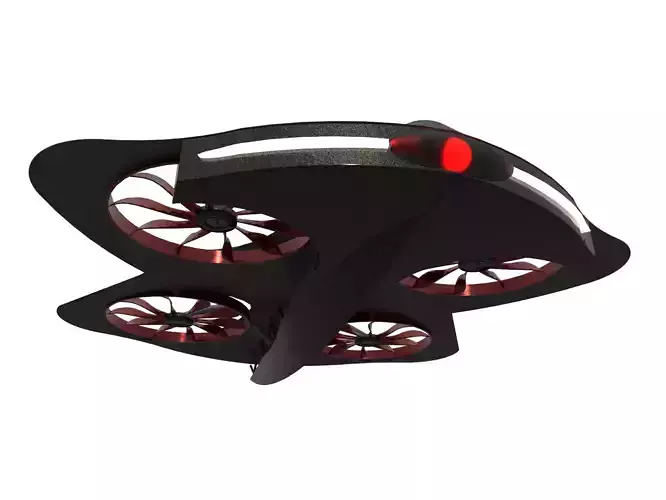 FUTURISTIC AIR TO AIR COMBAT DRONE 3D model